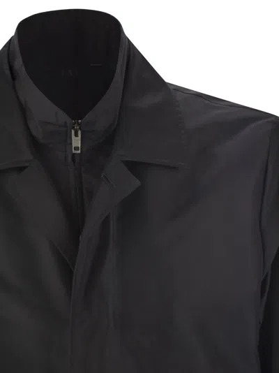 Fay Men Morning Coat In Technical Cotton In Black