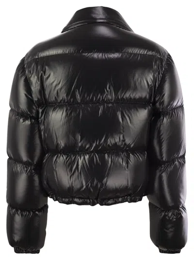 Fay Mini Cropped Down Jacket With Hooks In Black