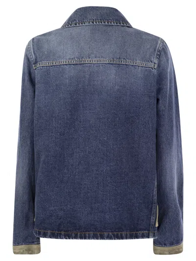 Fay Mini 3-hook Denim Jacket In Multicolor