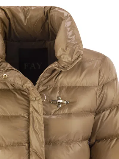 Fay Feather Cape With Hook In Brown