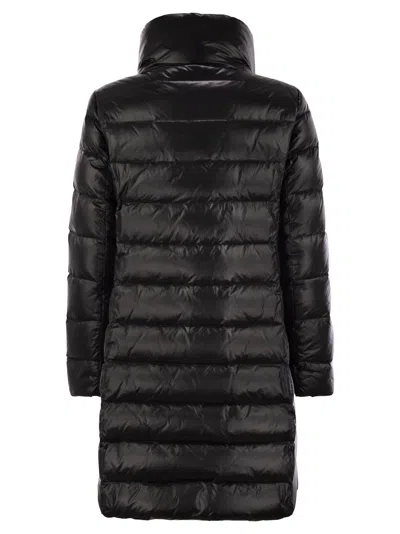 Fay Long Urban Hook And Loop Down Jacket In Black