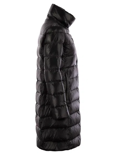 Fay Long Urban Hook And Loop Down Jacket In Black