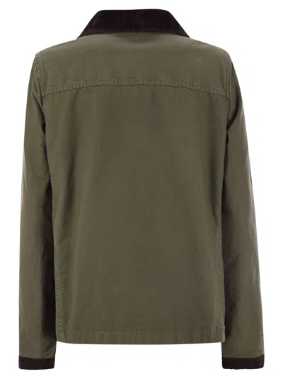 Fay 3 Hooks Canvas Caban Jacket In Multicolor