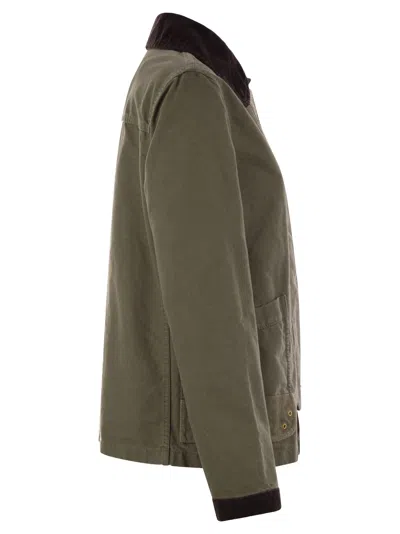 Fay 3 Hooks Canvas Caban Jacket In Multicolor