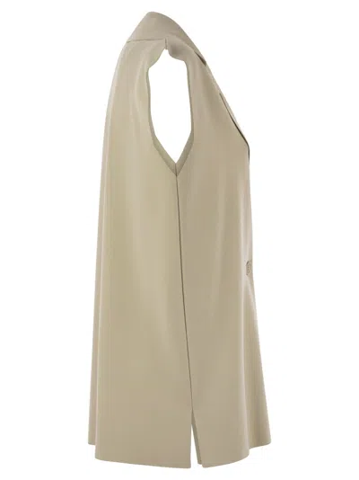 Fay Technical Viscose Knitted Vest In Neutral