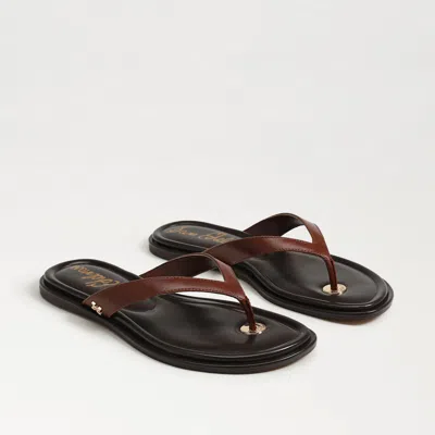Sam Edelman Remi Leather Flip Flop Burnt Brown Leather In Brown
