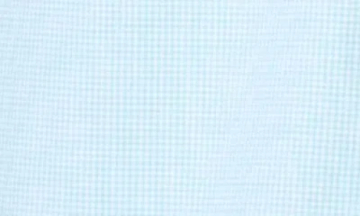 Tailorbyrd Micro Gingham Stretch Cotton Button-up Shirt In Seafoam