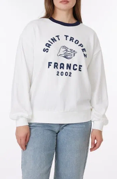 C&c California C & C California Millie Beach Terry Ringer Crewneck Sweatshirt In Snow White