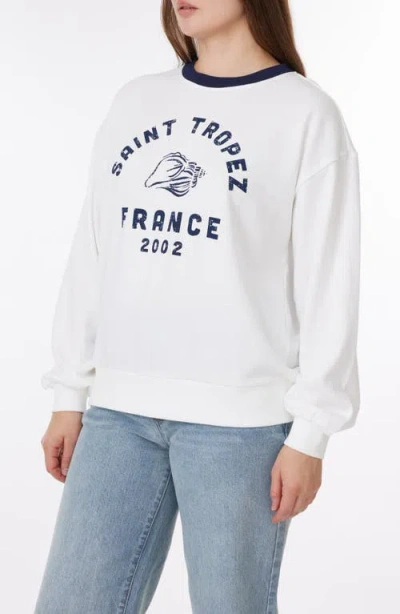 C&c California C & C California Millie Beach Terry Ringer Crewneck Sweatshirt In Snow White