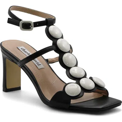 Charles David Davos Ankle Strap Sandal In Black-white