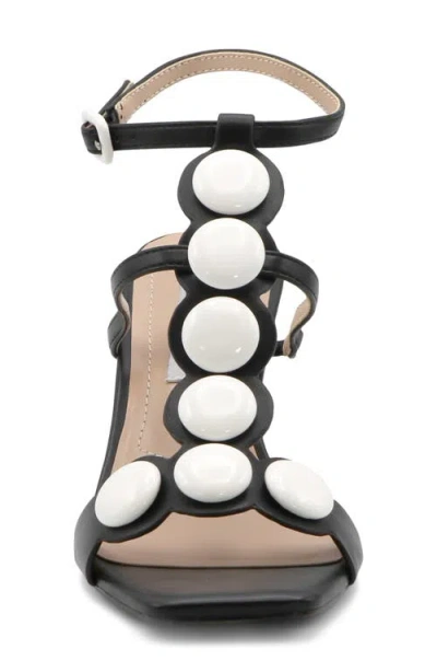 Charles David Davos Ankle Strap Sandal In Black-white