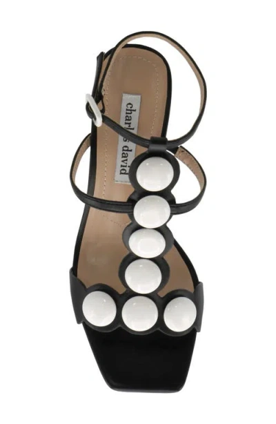 Charles David Davos Ankle Strap Sandal In Black-white