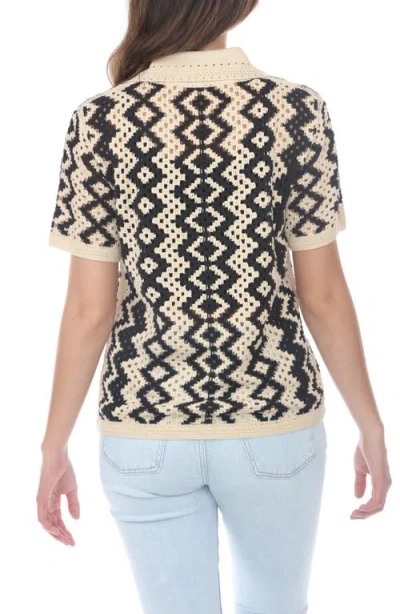 Rain And Rose Openwork Button-up Shirt In As Is