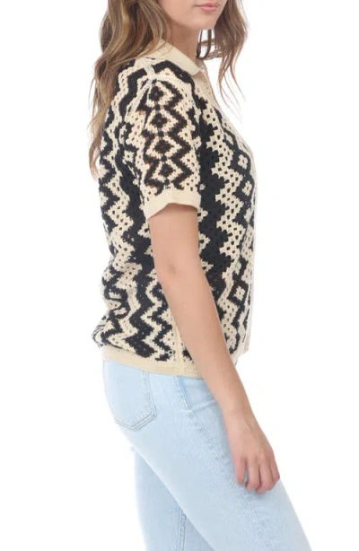 Rain And Rose Openwork Button-up Shirt In As Is