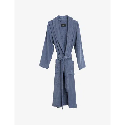 Hay Mono Terry-cotton Bathrobe S In Steel Blue