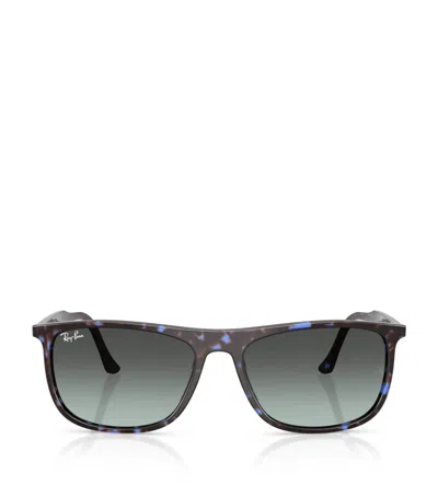Ray Ban Womens Rb2216 Rectangle-frame Acetate Sunglasses Blue In Blue