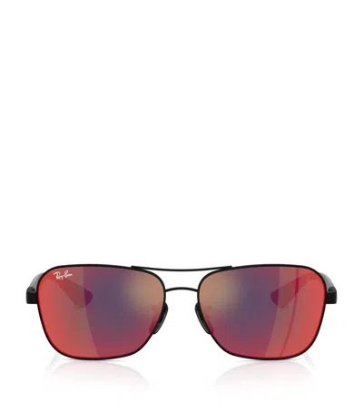 Ray Ban X Scuderia Ferrari Rb8336m Square Sunglasses In Black