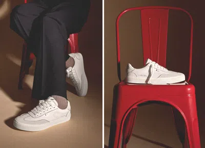 Cariuma Toca White Premium Leather Vintage White Suede Metallic Gold Sneaker Men In Off-white Vintage/metallic Gold