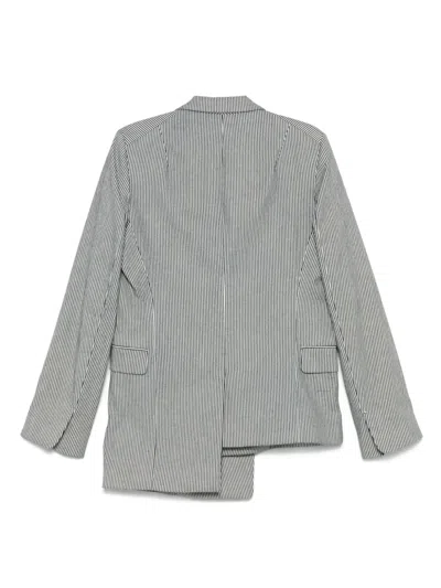Random Identities Striped Blazer In Black