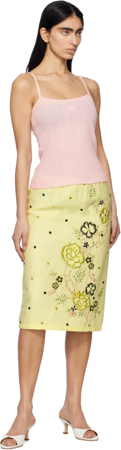 Maison Kitsuné Pink Baby Fox Patch Camisole In 0140 Rosewater