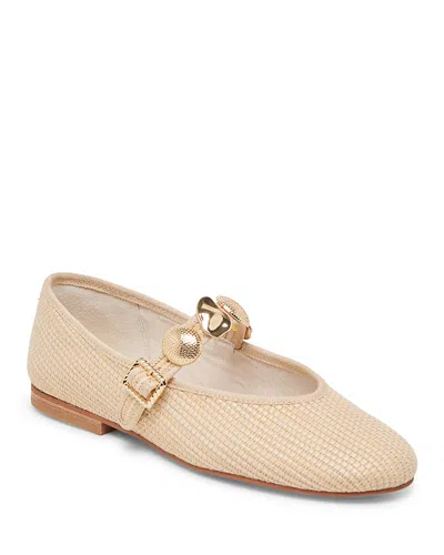 Dolce Vita Relan Ballet Flats Lt Natural Raffia In Neutral