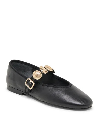 Dolce Vita Relan Ballet Flats Black Leather In Black Leather
