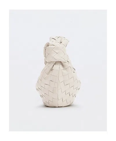 Bottega Veneta Jodie Teen Knotted Intrecciato Leather Tote In White