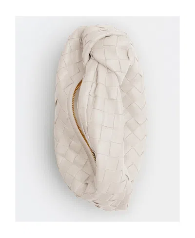 Bottega Veneta Jodie Teen Knotted Intrecciato Leather Tote In White
