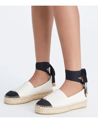 Tory Burch 20mm Cap-toe Leather Espadrilles In White
