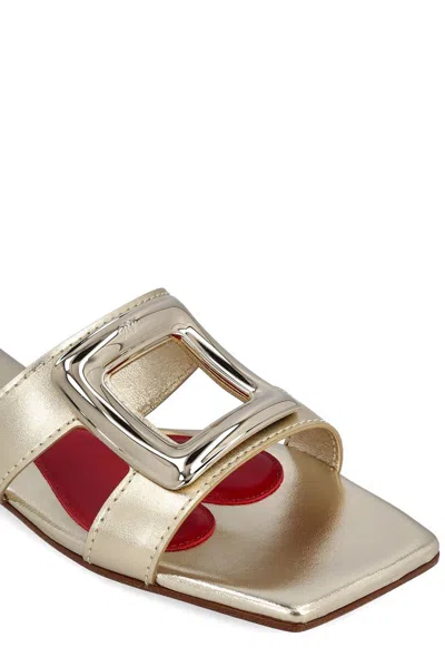 Roger Vivier Belle Vivier Gold Slipper In Gold