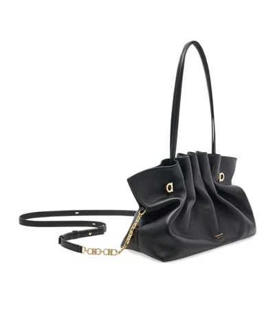 Ferragamo Medium Soft Shoulder Bag In Black
