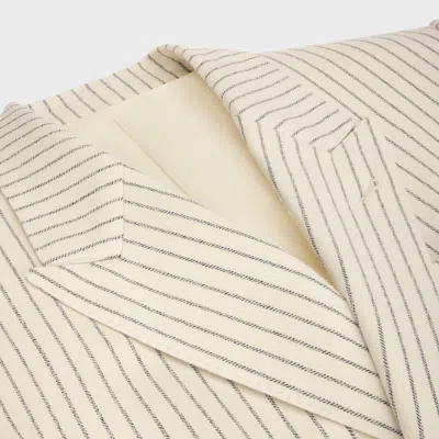 Celine Striped Wool Blazer In Neutral