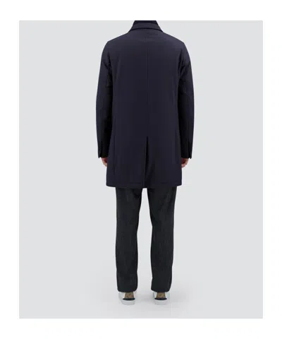 Herno Wool Beaver Coat In Blue