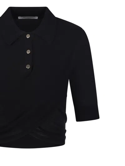 Sportmax Shaker Cropped Polo Shirt Clothing In Black