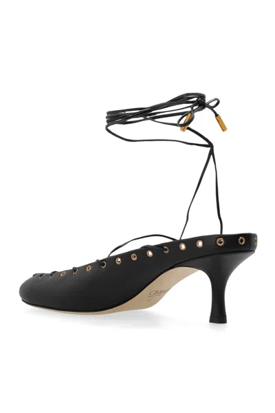 Chloé Chloe Ghilies Tie-up Leather Sandals In Black