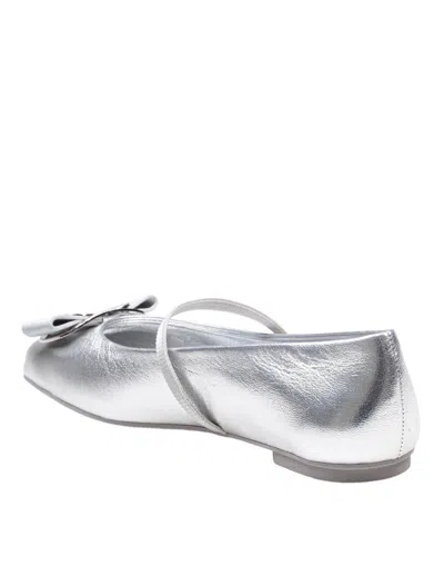 Ferragamo Zina Silver Ballerinas In Silver