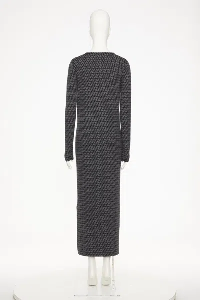 Valentino Toile Iconographe Wool Maxi Dress In Black
