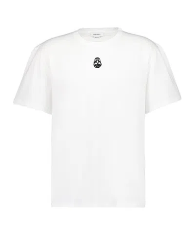 Alexander Mcqueen Embroidered Skull T-shirt In White