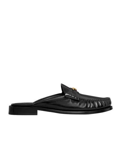 Celine Luco Mule Loafer In Polished Bull In Black