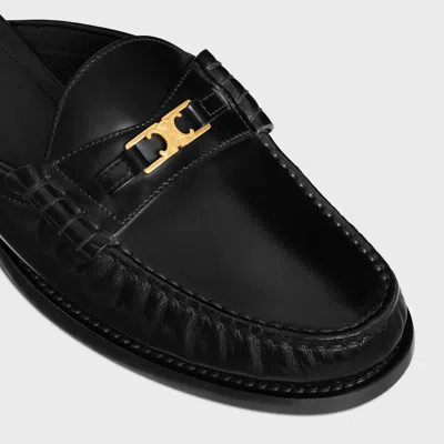 Celine Luco Mule Loafer In Polished Bull In Black
