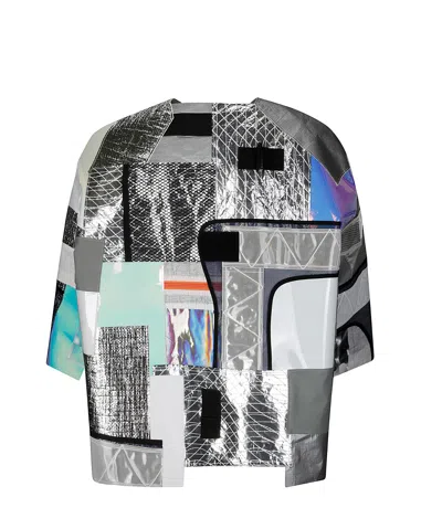 Junya Watanabe Patchwork Panelled Jacket In Gray