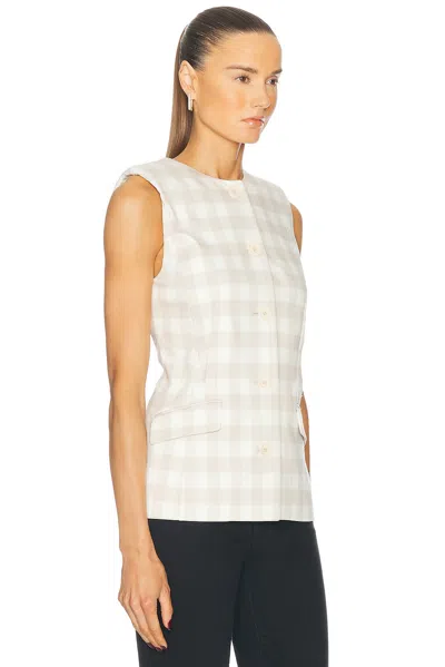 Simkhai Calliope Gingaham Vest In Sand Gingham