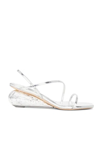 Simkhai Bridget Metallic Leather Wedge Sandals In Multi