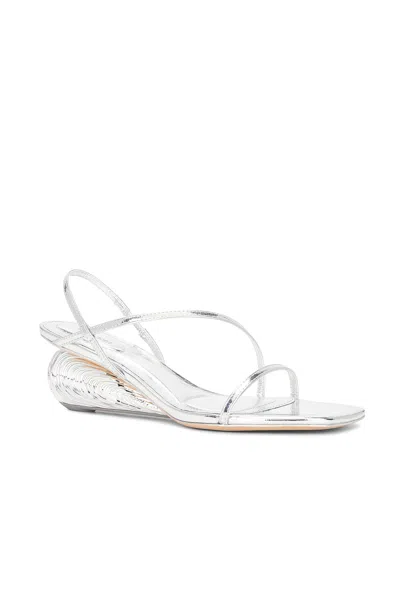 Simkhai Bridget Metallic Leather Wedge Sandals In Multi