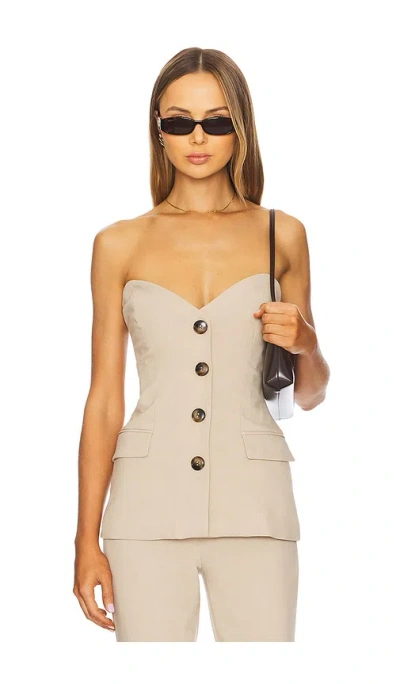 Bardot Kylian Button Front Top In Tan