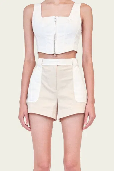 Simkhai Lourie Belted Shorts In Ivory Multi In Neutral
