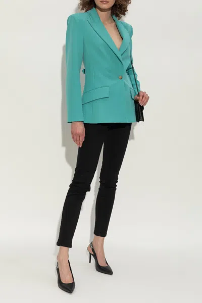 Versace Jeans Couture Black Logo Scarlett Slingback Heels In Black