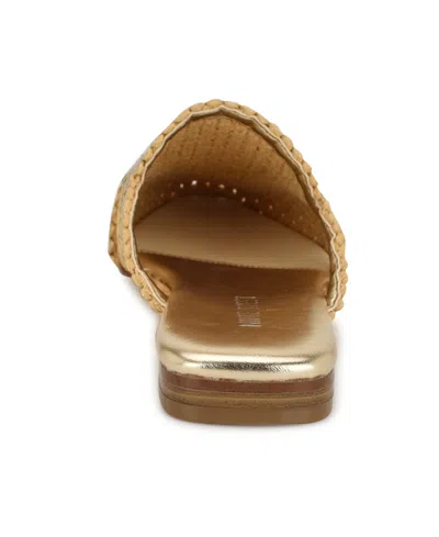 Nine West Women's Campton Woven Slip-on Mules In Gold