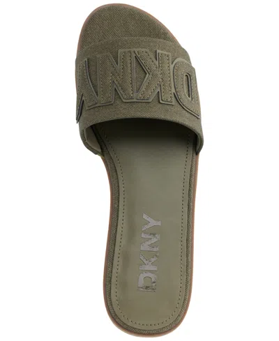 Dkny Women's Willow Slide Slip-on Flats Sandals In Green