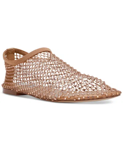 Steve Madden Women's Mino Mesh Rhinestone Flats In Blush,rhinestone